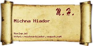 Michna Hiador névjegykártya
